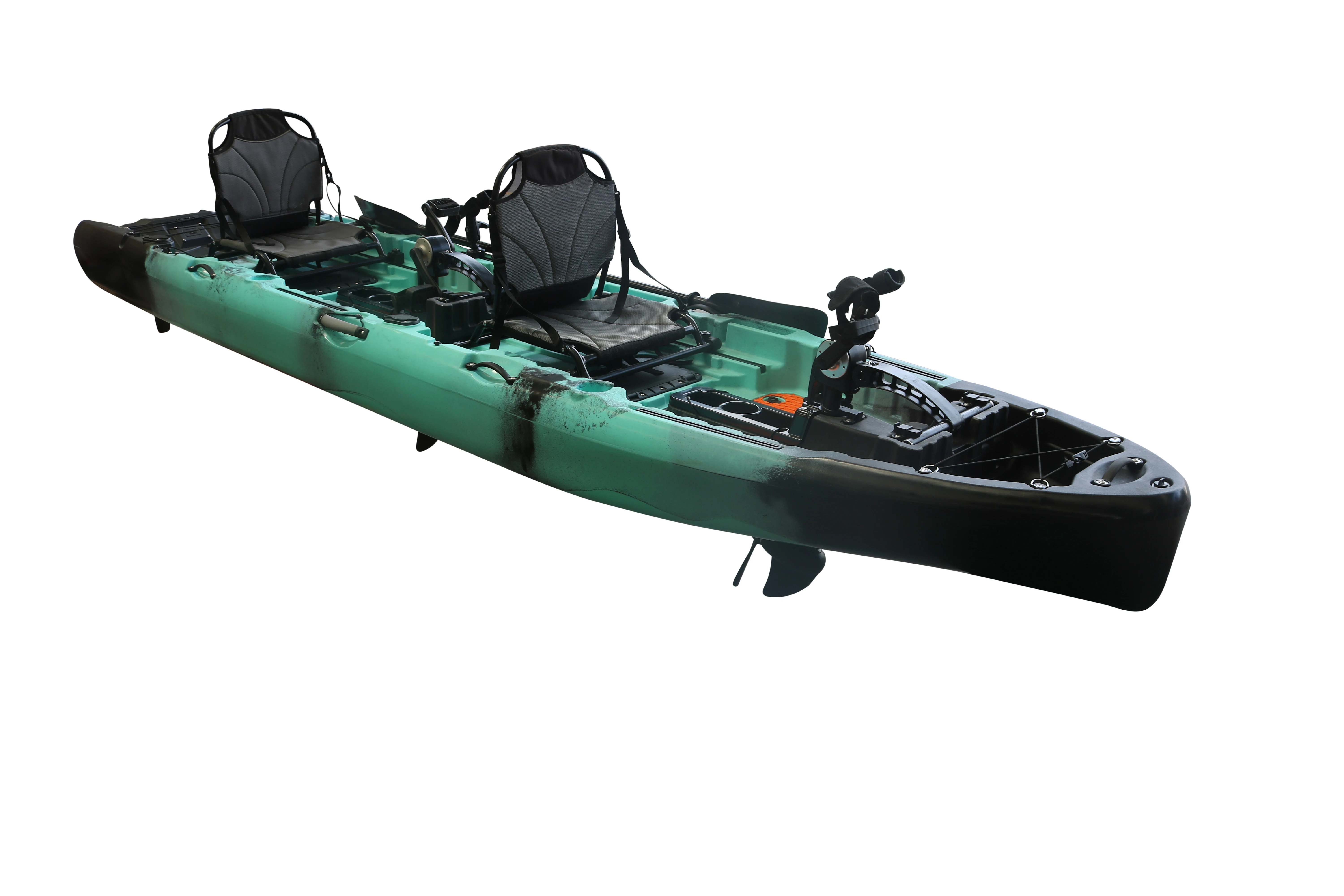 New Arrival 14FT 2-Person Pedal Kayak 4.2m Length Electric Motor Fishing Kayak HDPE Hull Material Plastic Water Sports view 6