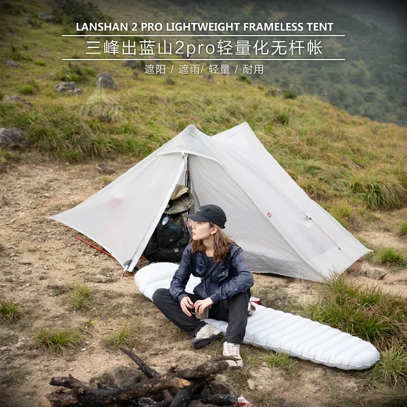 [HODR] 3F UL GEAR LanShan 2pro Tent 2 Person Duo Outdoor Ultralight Camping Season Tent 20D Nylon Silicon Coated Lanshan2pro