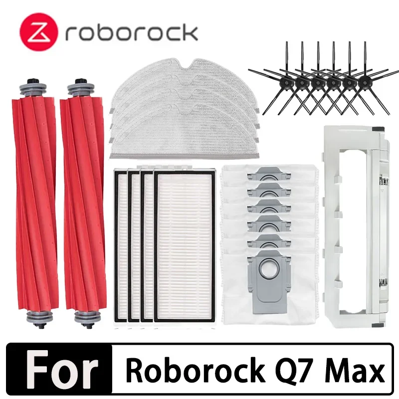 

For Roborock Q7 Max Dust Bag Hepa Filter Parts Q7 Max+ / T8 Main Side Brush Mop Cloth Robot Vacuum Cleaner Accessories