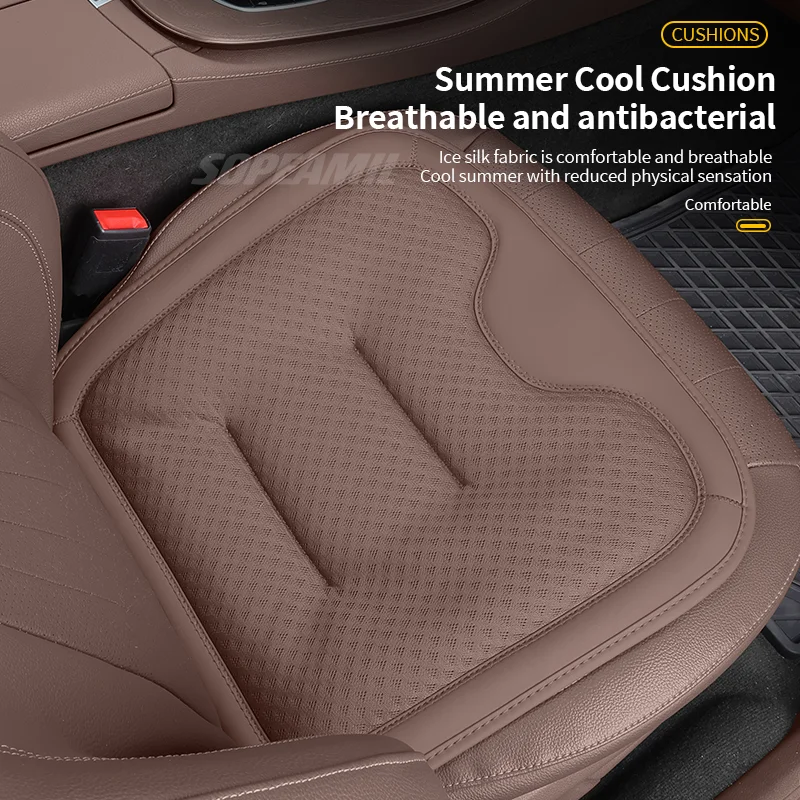 For Ford Mustang Explorer Edge Fusion Mondeo F150 F250 F350 F450 F550 Car Seat Cushion Cover Ice Silk Seat Protector Pad