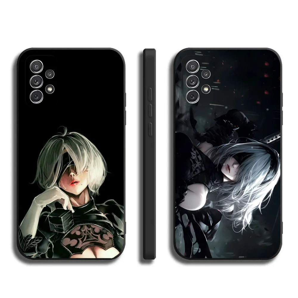 N-NieR A-Automata 2B Phone Case Phone Case for Samsung Galaxy A13,A21s,A22,A31,A32,A52,A53,A71,A80,A91, Soft Black Cover