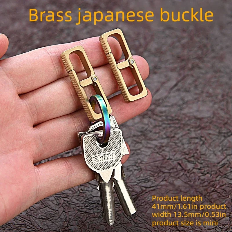 Brass Belt Key Clip With Quick Release Buckle, EDC Mini Carabiner Keychain, Waist Key Holder, Detachable Key Ring Belt Hook