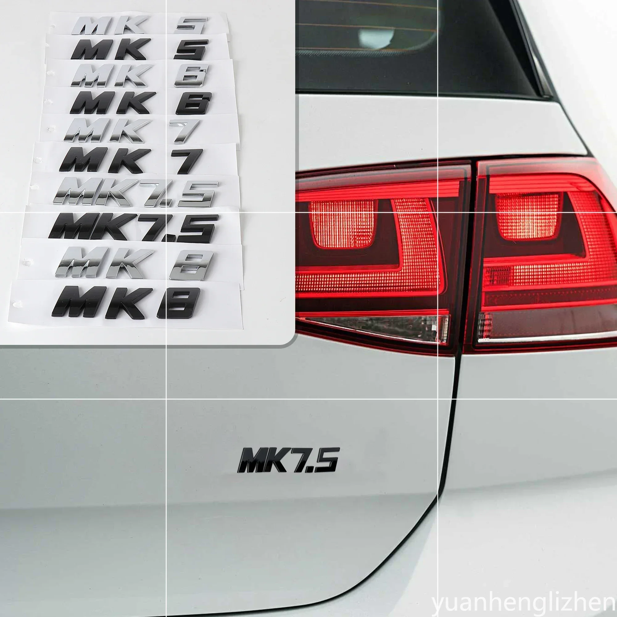 QA Car MK 5 6 7 8 7.5 Decals Rear Trunk & Fender Emblem Badge Stickers Accessories for Volkswagen VW GTI Golf 8 Polo Passat Refi