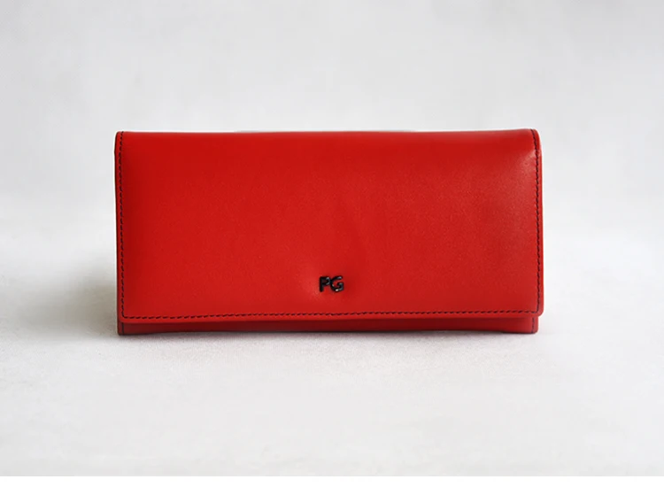 women's-long-wallet-top-layer-cowhide-leather-flip-cover-zipper-pouch-elegant-simple-style-european-fashion-new-condition