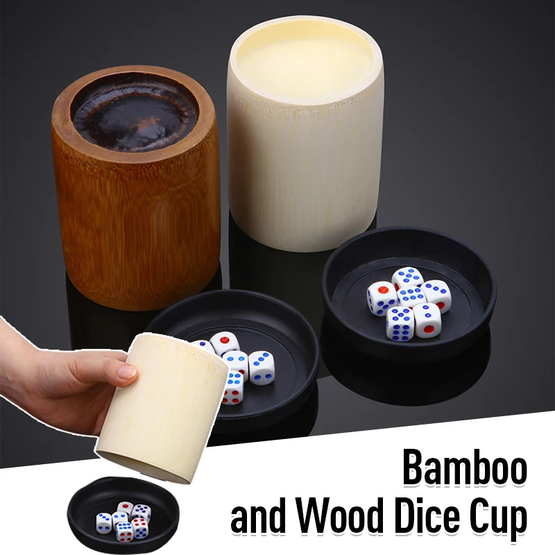 

Bamboo Sieve Cup Ktv Bar Shake Dice Game Entertainment Supplies with Dices Fortable Board Games Indoor Entertainment