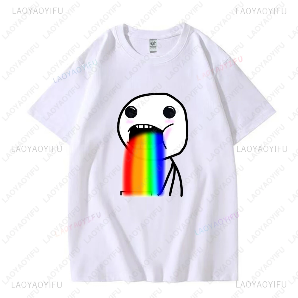 

Забавная футболка с графическим принтом Rage Comic, летние футболки с героями мультфильмов аниме, хлопковые дышащие повседневные уличные футболки, футболки ‌