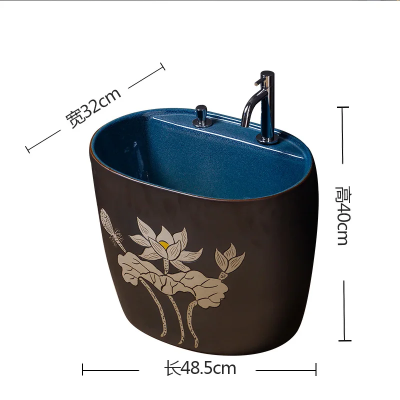 

Bathroom retro mop pool balcony outdoor outdoor courtyard pier ceramic art cloth mop basin