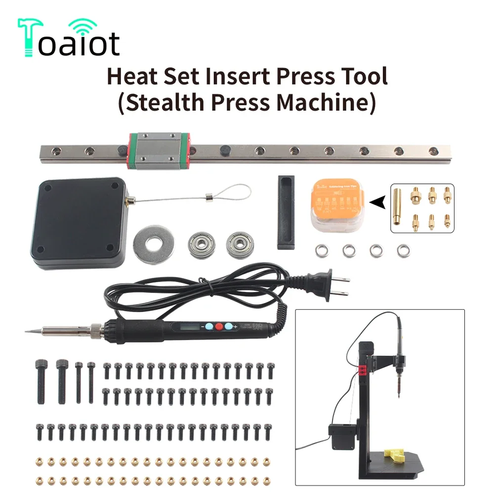

Heat Set Insert Press Tool Stealth Press Kit Soldering Iron Tip Thread Insert Nut Embedded Kit M2 M3 M6 M8 For 3D Printing Parts