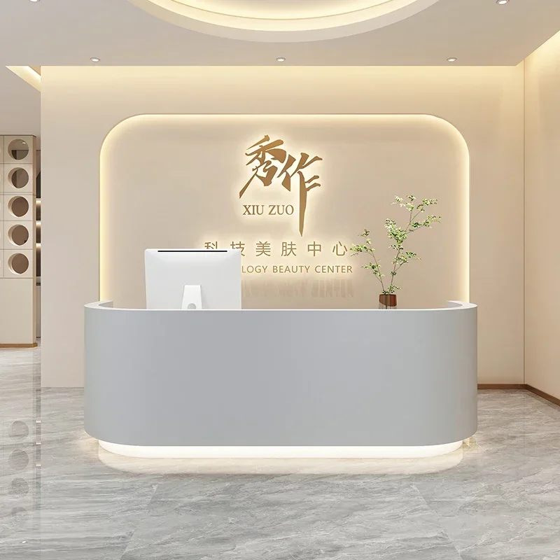 Counter Reception Table Furniture Luxury Modern Entrances Tables Front Desk Clothes Customer Bureau Luxurious Office Reseption