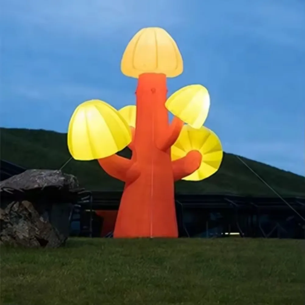Arbre à champignons gonflable géant avec lumières Led, éclairage gonflable décoratif de parc, plantes à champignons, décor de scène de fête musicale