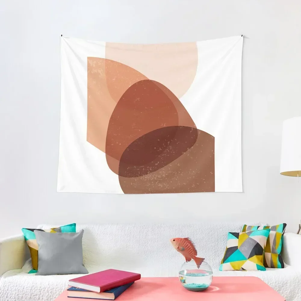 

Terracotta Abstract 70 - Modern, Contemporary Art - Abstract Organic Shapes - Minimal Brown Tapestry