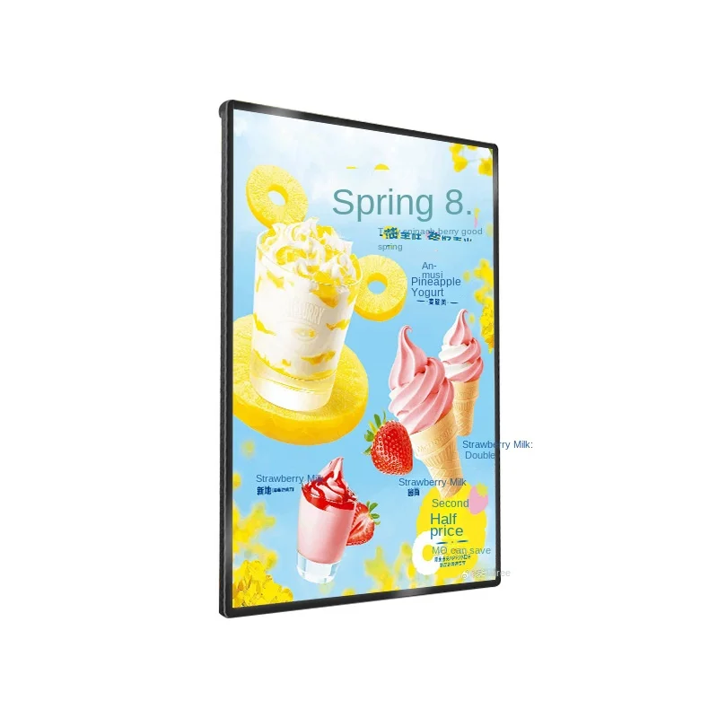 

Ultra-thin A2 tempered glass LED light box Wall-mounted advertising luminous display panel Highlight LED light box
