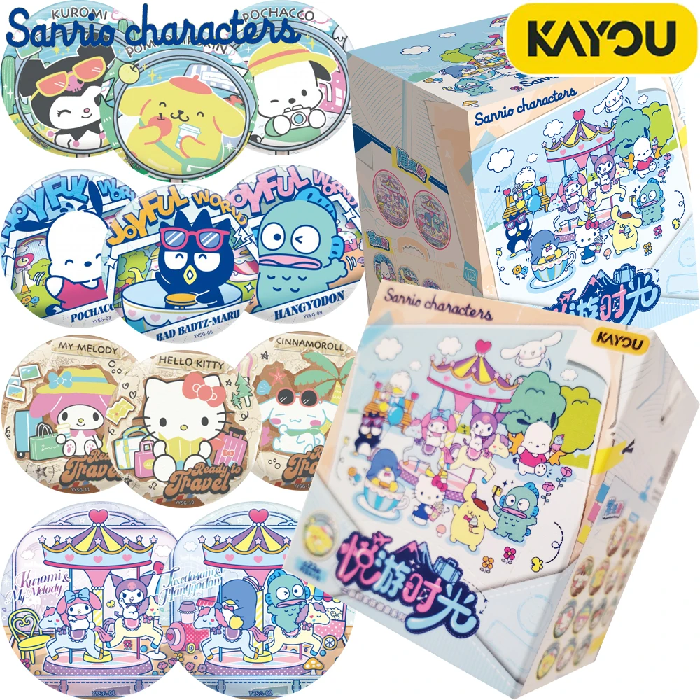 

New Official Kayou Sanrio Anime Badge Pompompurin My Melody Cartoon Leisure Joy Cute Star Round Brooch Clothes Bags Accessories