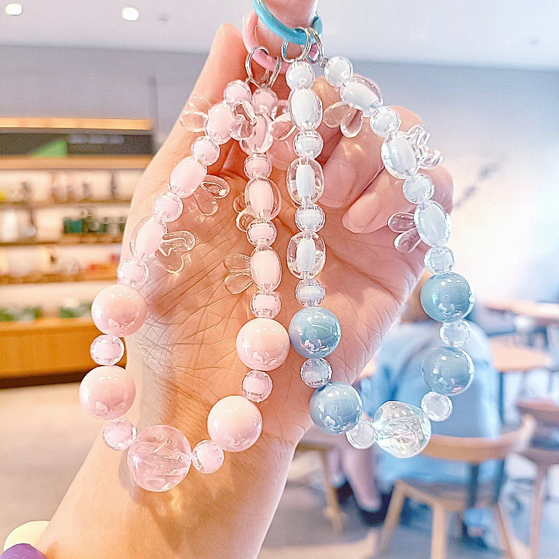 Creative Mobile Phone Lanyard Transparent Rabbit Mobile Phone Short Wrist Strap Universal Mobile Phone Anti Loss Lanyard Gifts image 4