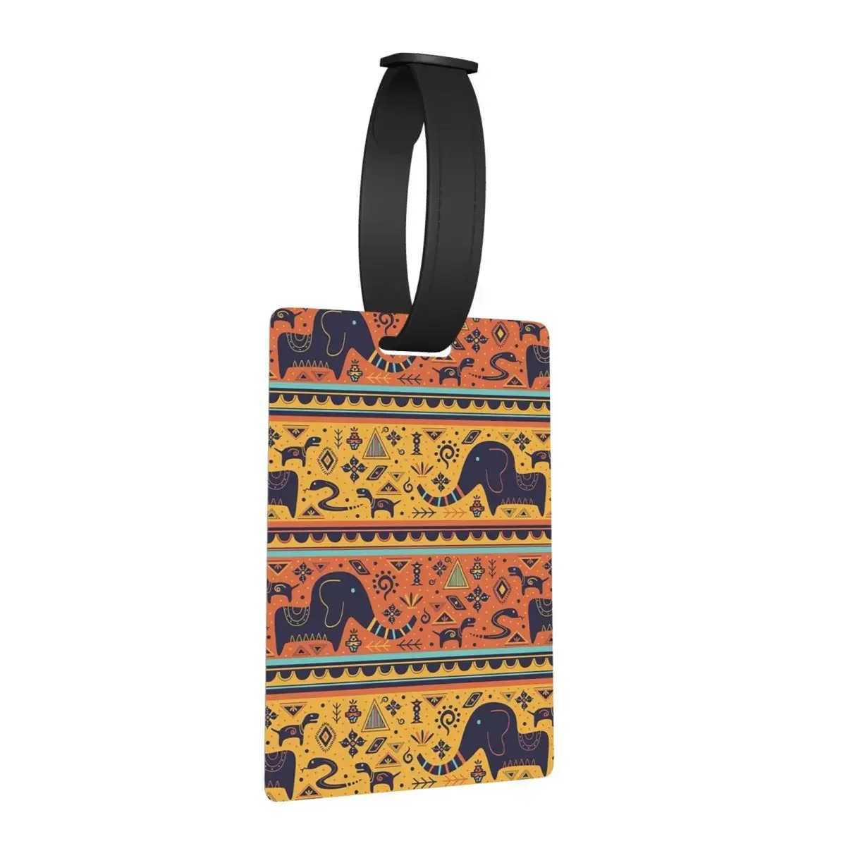 Elephant Cave Drawing Ethnic Style Of Animals Luggage Tags Suitcase Fashion Baggage Boarding Tag Label Holder ID Name Address