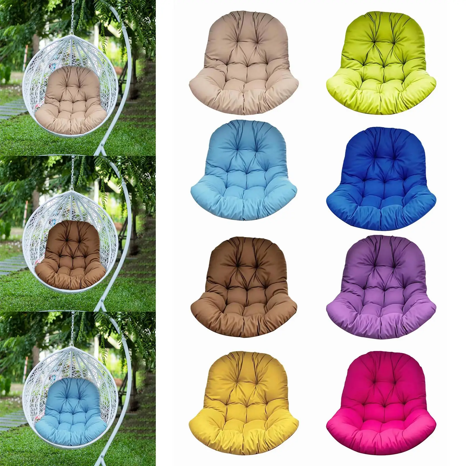

Swing Chair Cushion Thicken Soft Back Cushions Hanging Basket Seat Cushion Pillow for Porch Garden Patio Indoor Outdoor Balcony