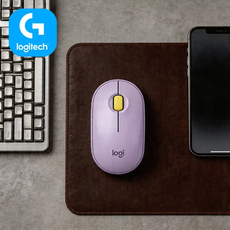 Logitech M350 Pebble Optical Mouse - Minimalist Design, Silent Scroll, 18-Month Battery, USB Storage, Eco-Friendly User’s Pick