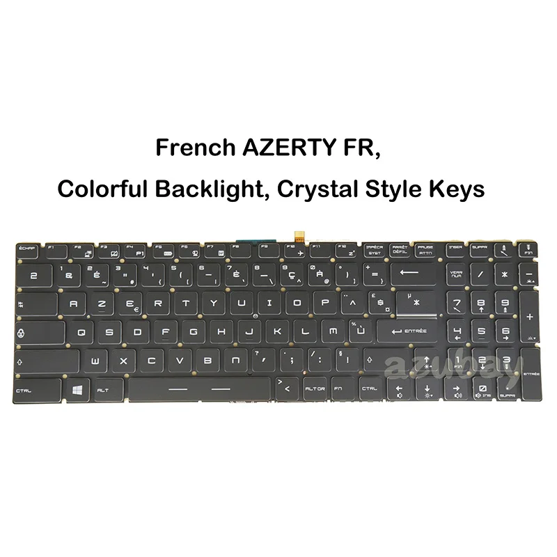 

French AZERTY Keyboard For MSI GP73 GS60 GS63VR GS70 GS72 GS73VR GT62VR GT72 GT72S GT72VR Colorful Backlit