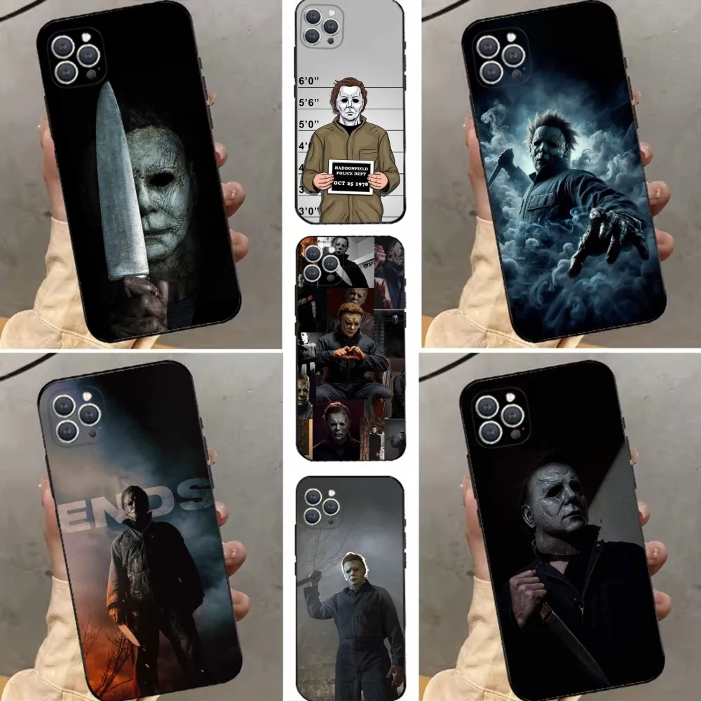 

Michael M-Myers Phone Case For iPhone 16,15,14,13,12,11,Plus,Pro Max,XS,X,XR,SE,Mini,8,7 Soft Silicone Black Cover
