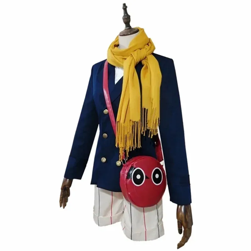 az15Anime Bungou Stray Dogs Yumeno Kyusaku Costume Cosplay Bambola Giocattolo Cappello Zaino Sciarpa Set completo Scarpe e parrucca