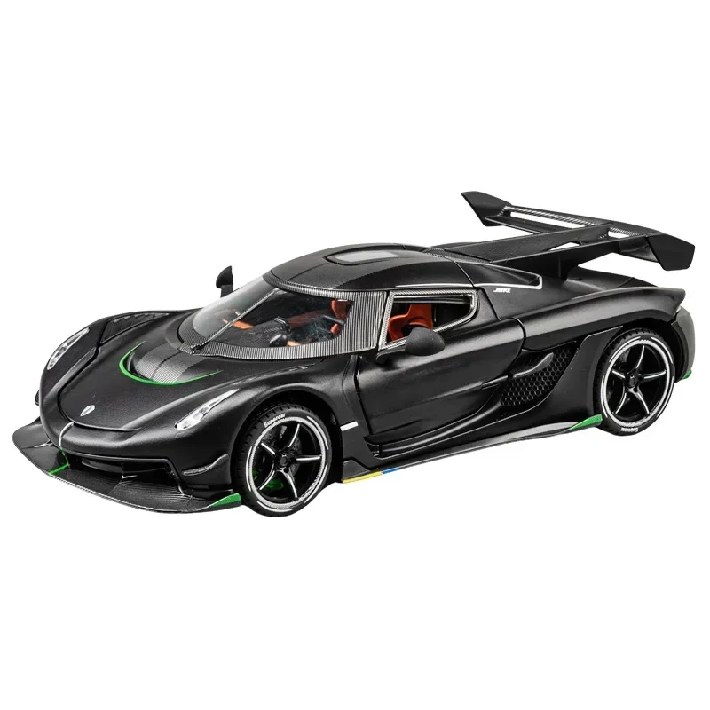 Koenigsegg-modelo de coche deportivo Jesko para niños, juguete de simulación de aleación de Metal fundido a presión, luz de sonido, Colección Pull Back, C503, 1:24