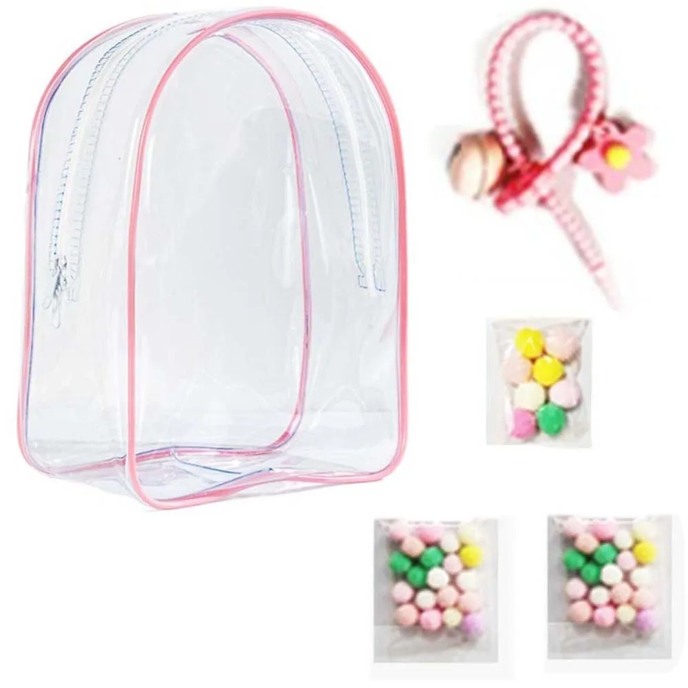 Bolsa Ita a prueba de polvo de 20CM, bola colorida, mochila colgante para muñeca de gran capacidad, bolso de hombro transparente antipérdida transparente, regalos