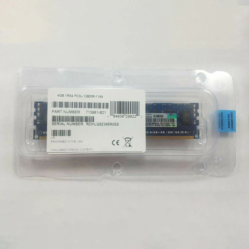 1600 서버 메모리, HP BL460C Gen8 BL660C 713981-B21 713754-071 715282-001, 4GB DDR3