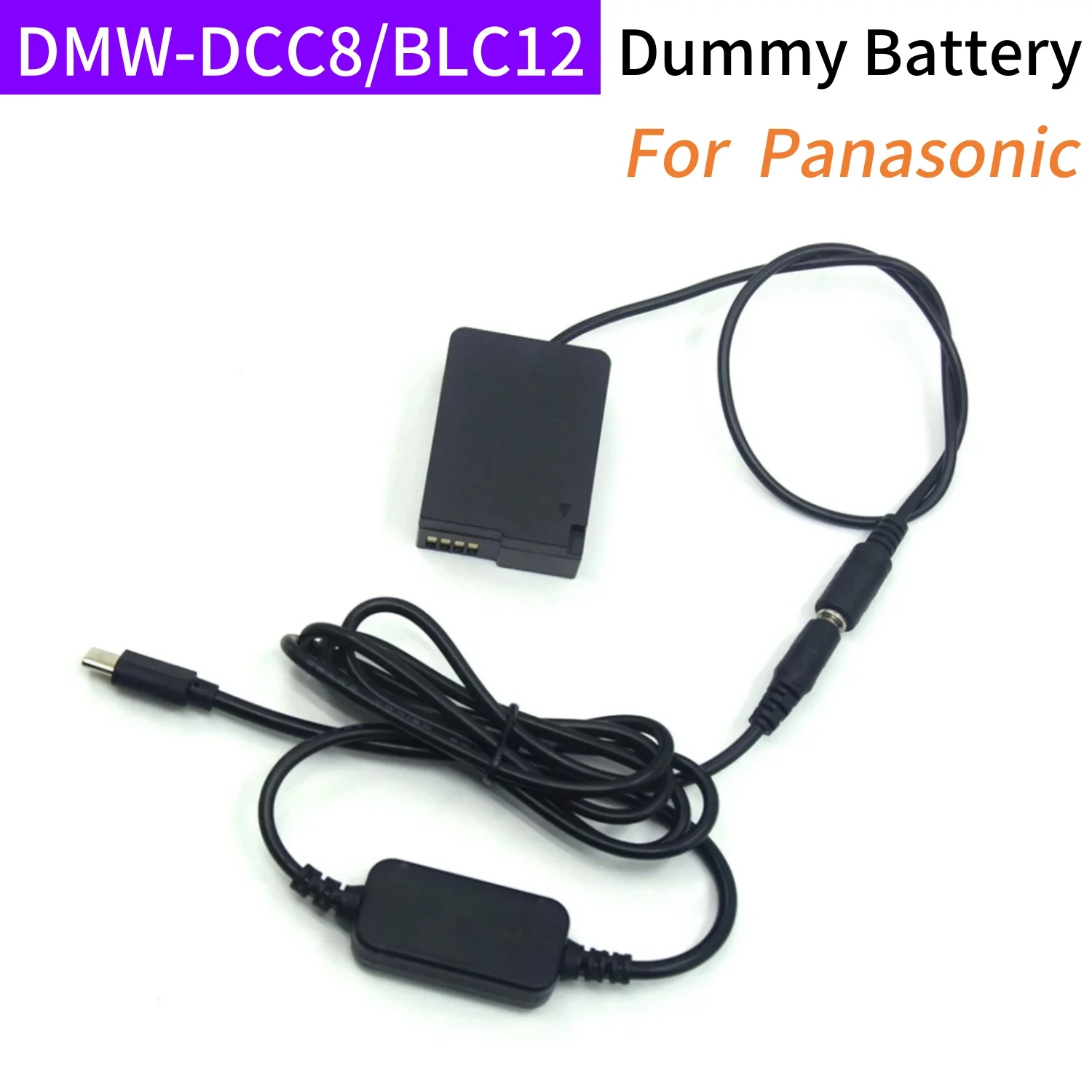 USB C DC Cable+DMW DCC8 DC Coupler DMW- BLC12 Dummy Battery for Lumix DMC-FZ1000 FZ2000 FZ200 FZ300 G7 G6 GX8 GH2 GH2K Camera