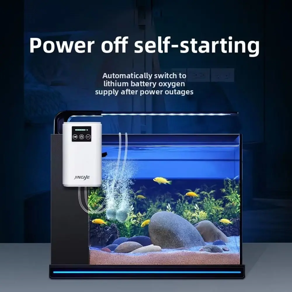1.5/3/3.5W Fish Tank Air Pump USB Rechargeable Low Noise Dual-Purpose Air Pump Quiet Lithium Battery Aquarium Oxygen Pump
