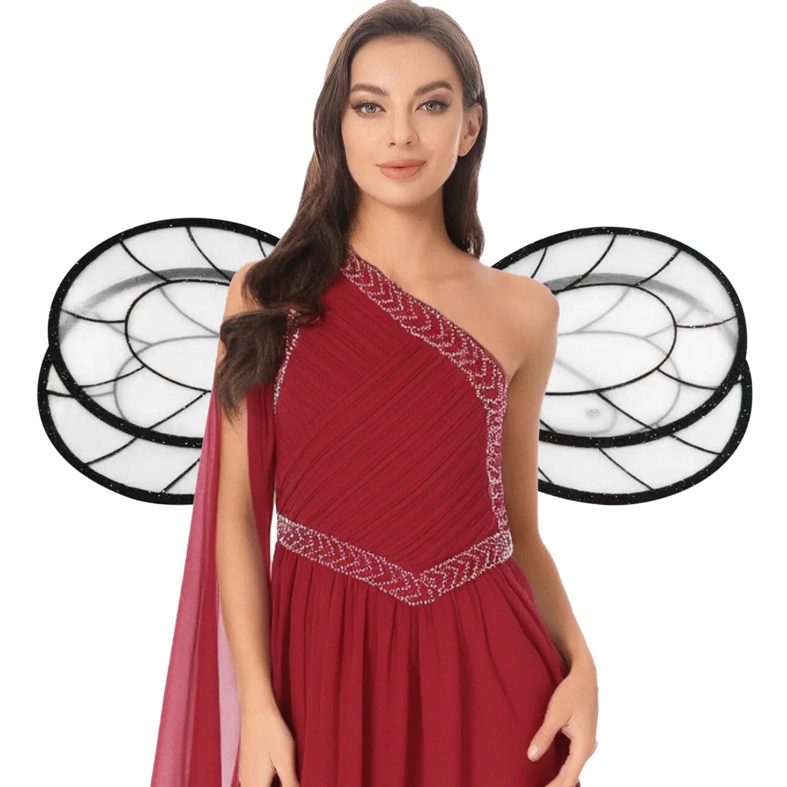 Błyszczące Skrzydła Pszczoły Kostium Akcesoria dla Dorosłych i Dzieci Halloween Boże Narodzenie Cosplay Impreza Przebranie Wróżki Rekwizyty do Zdjęć