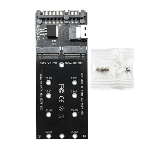 Adaptador T35C M2 SSD M.2 SATA Ngff SSD a SATA + M2 NVME SSD a SFF-8654 convertidor SATA a tarjeta de expansión M2