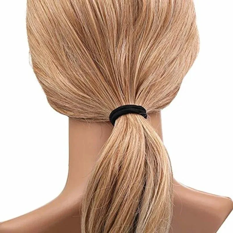 50/100pcs Women Girls Hair Rubber Bands Hair Tie Ropes Black Elastic Hairband Ponytail Holder Headbands Scrunchies 3mm/4mm/6mm