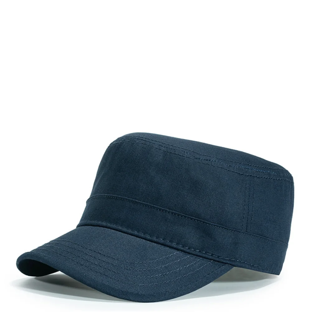 Gorra del ejército de cadete para hombres y mujeres, gorra de béisbol de algodón, parte superior plana plegable, Color sólido, pesca al aire libre, Viajes