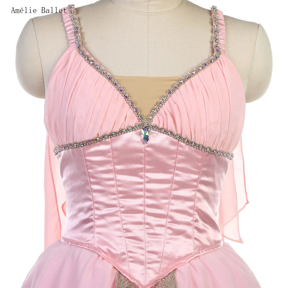 B24057 Professionelles Ballett-Tutu für Mädchen und Frauen in Rosa „Awakening of Flora Aurora“, maßgeschneidertes romantisches Ballett-Tutu