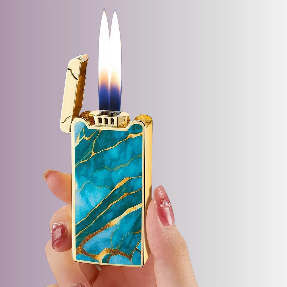 

4 Modes Dual Flame Lighter, Sound Control Arc Knock Blow Ignition, Refillable Butane Creative Cigarette Lighter for Men