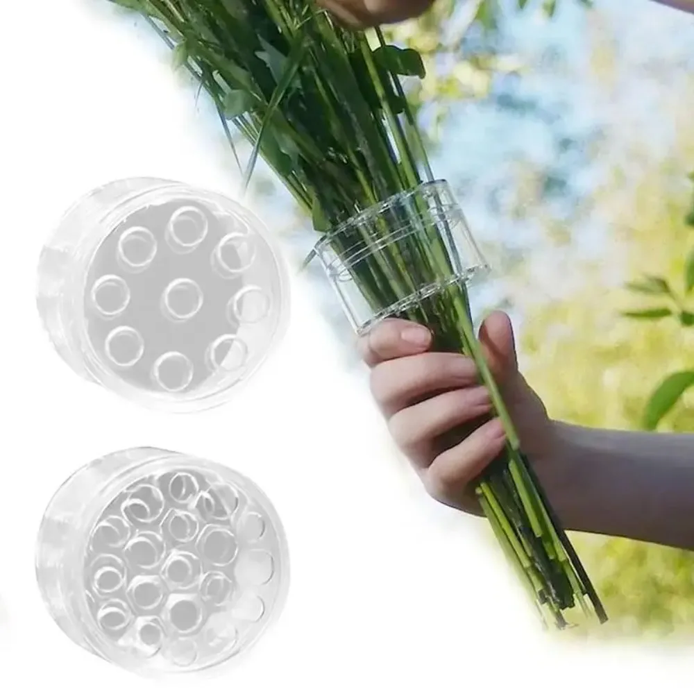 Round Spiral Ikebana Stem Holder Plastic Durable Flower Vase Holder Transparent Convenient Bouquet Floral Arranger Holder Home