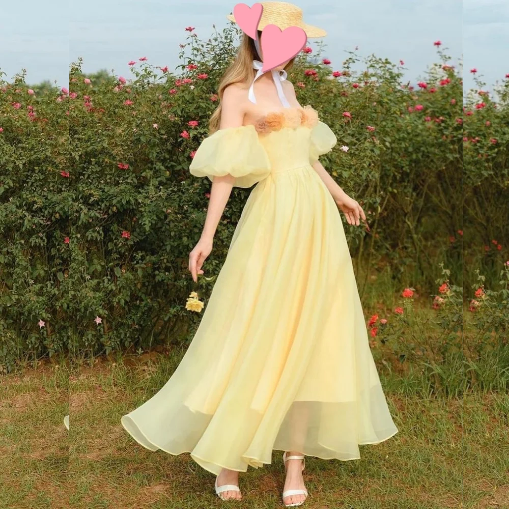 

Jiayigong Organza Flower Birthday A-line Off-the-shoulder Bespoke Occasion Gown Midi Dresses Saudi Arabia