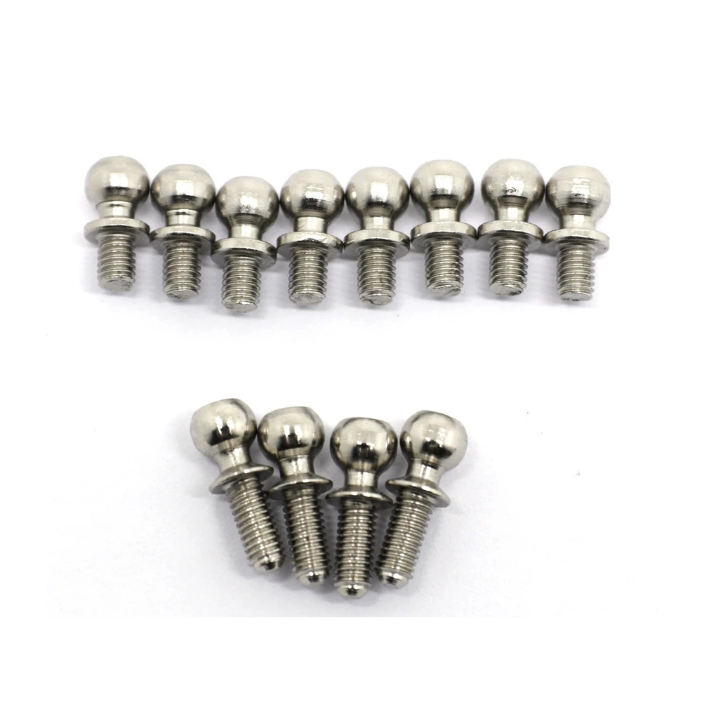 

12Pcs Metal M3 Hex Ball Screws for 144001 144002 124016 124017 124018 124019 RC Car Spare Parts Accessories