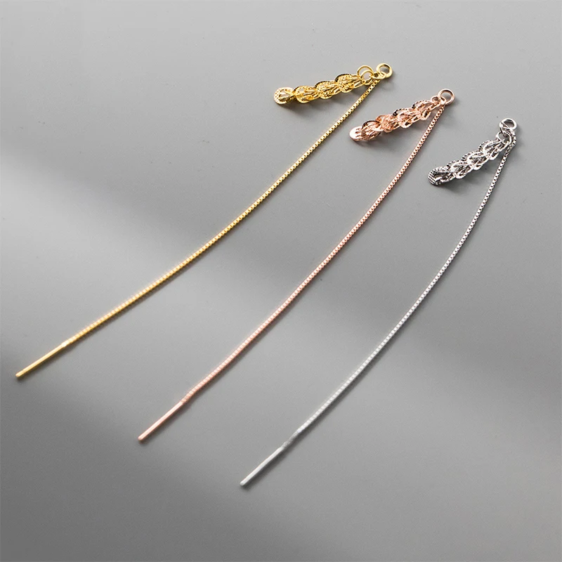 

1pair 925 Sterling Silver Semi Finished Earring Lines 110mm Length Fancy Handcrafts Ear Chains DIY Eardrop Jewelry Accessories