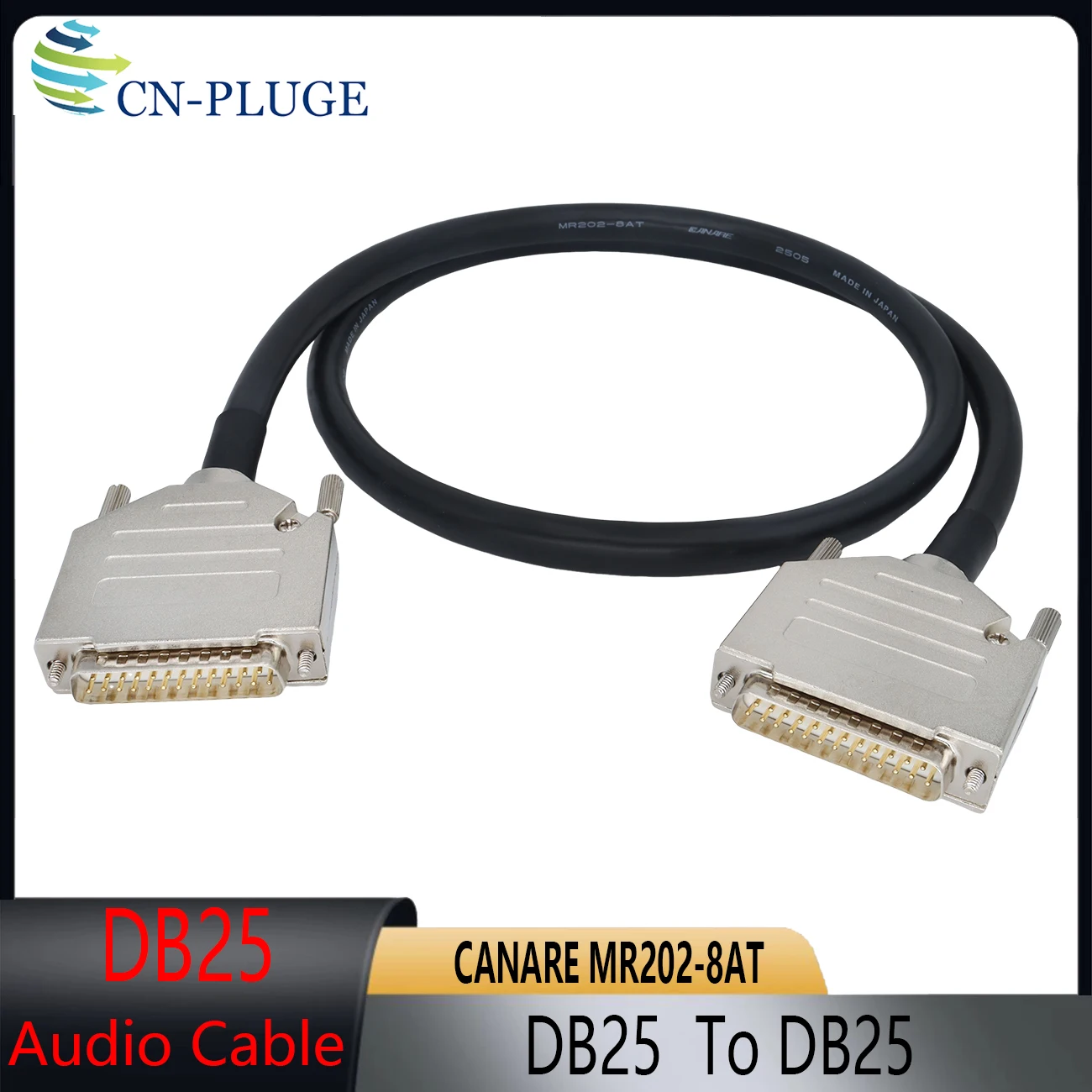 Canare MR02-8AT DB25 Multi-Channel Audio Cable  8-way cable metal shell DB25 To DB25 male plug, for sound equipment
