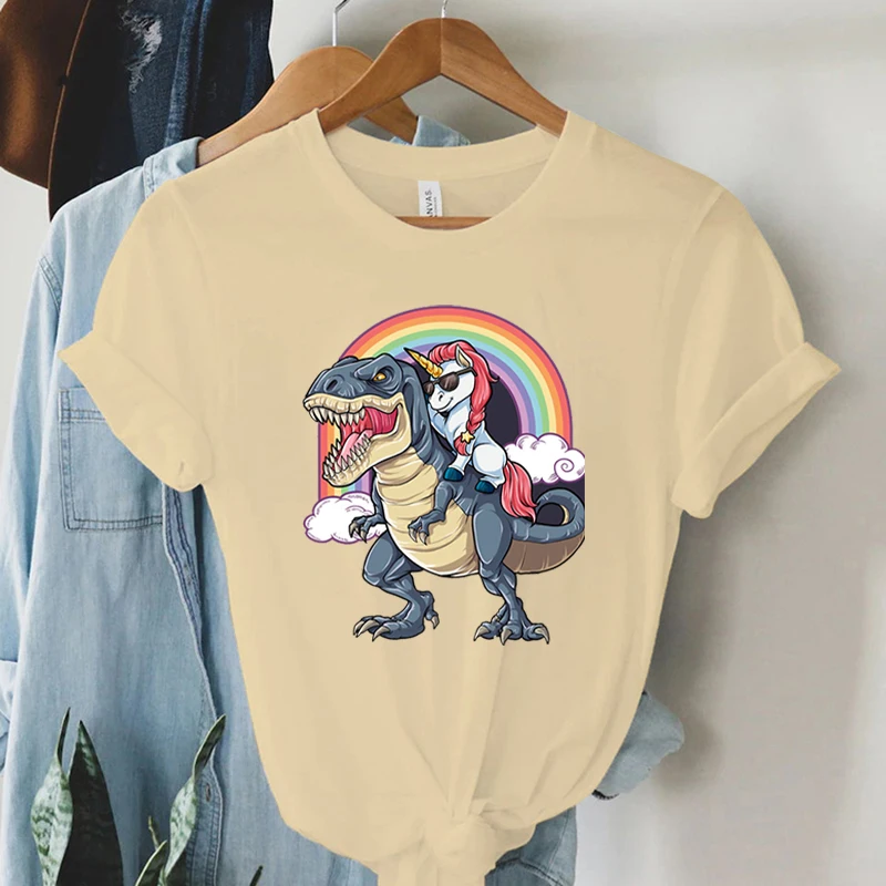 Hot Sale Tshirt Halloween Dinosaur Unicorn Graphicprinting for Female Tee Short Sleeve Casual Y2k Harajuku Fashion Clothes Shirt