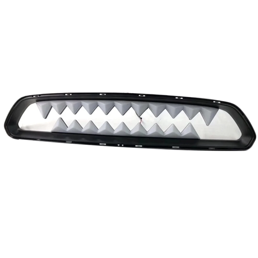 Teeth Upper Grille With LED Light Grill For Ford Mustang 2015-2017 Racing Grills Car Inlet Guard Grid Front Bumper Cover Trim