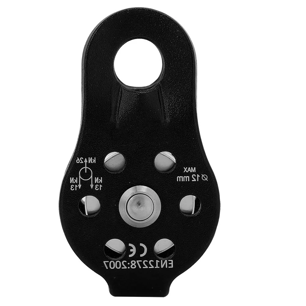 26kn Aluminium legierung Hochleistungs-Einzeldrehseil-Riemens ch eiben block für 12-mm-Seilkletterscheibe Riemens cheibe Rad Einzels chwenk scheibe – Detail 4