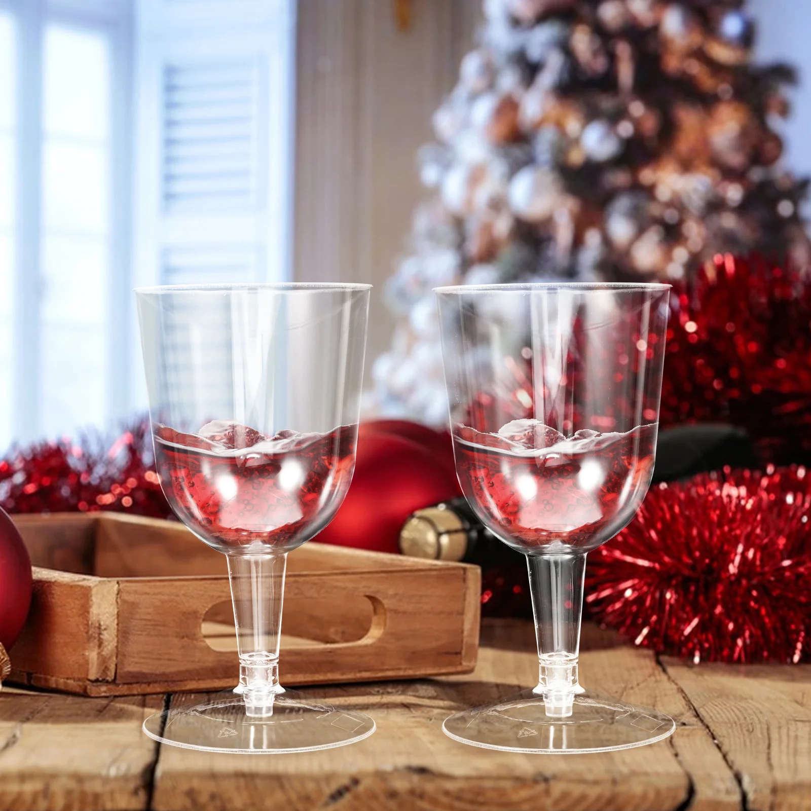 

24Pcs Disposable Plastic Wine Cups Trendy Party Cups for Drinks Water Juice Beer Soda Elegant Tabletop Decoration for Events