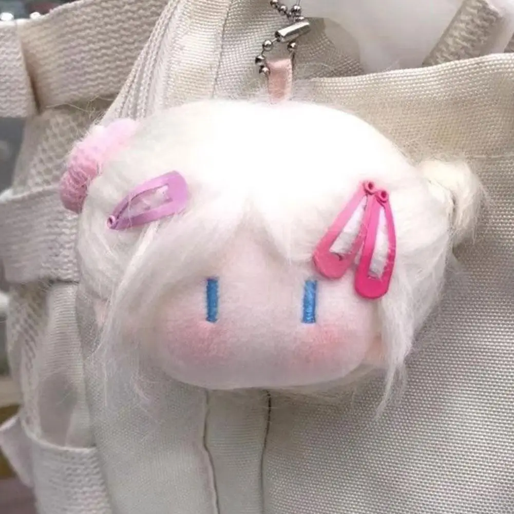 Liontin gantungan kunci Anime lucu 1 buah boneka mewah tokoh Pasangan boneka katun liontin lucu gantungan kunci kepala liontin goreng Z5N0