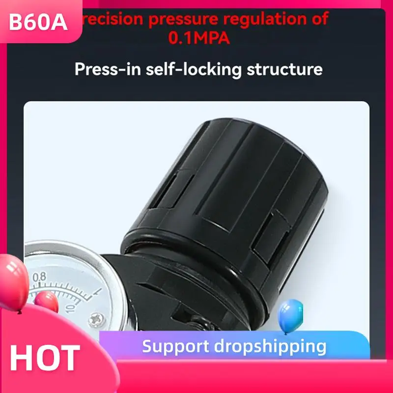 

B60A Pressure Regulator Water Filter AC4010-04 Compressed Air Aluminum Alloy Pressure Gauge