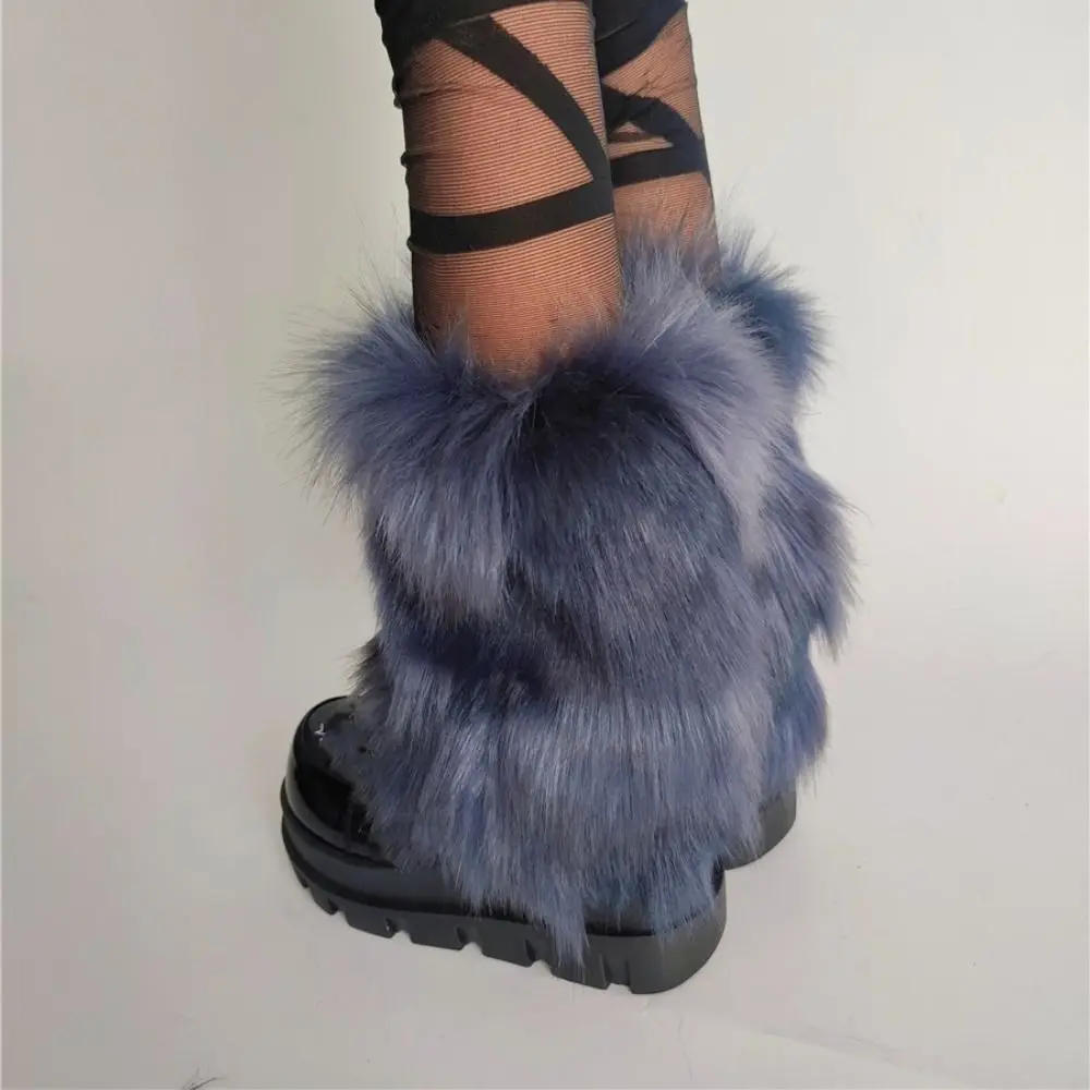 Jambières d'hiver douces Y2K, Harajuku Kawaii, jambières en fourrure, couvre-pieds Lolita JK, bas longs, Streetwear
