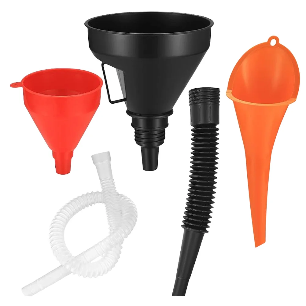 

Car Engine Refueling Funnel Extension Pipe Engine Oil Filling Funnel Set Petrol Long Stem Funnel for Motorcycle Car Automobile