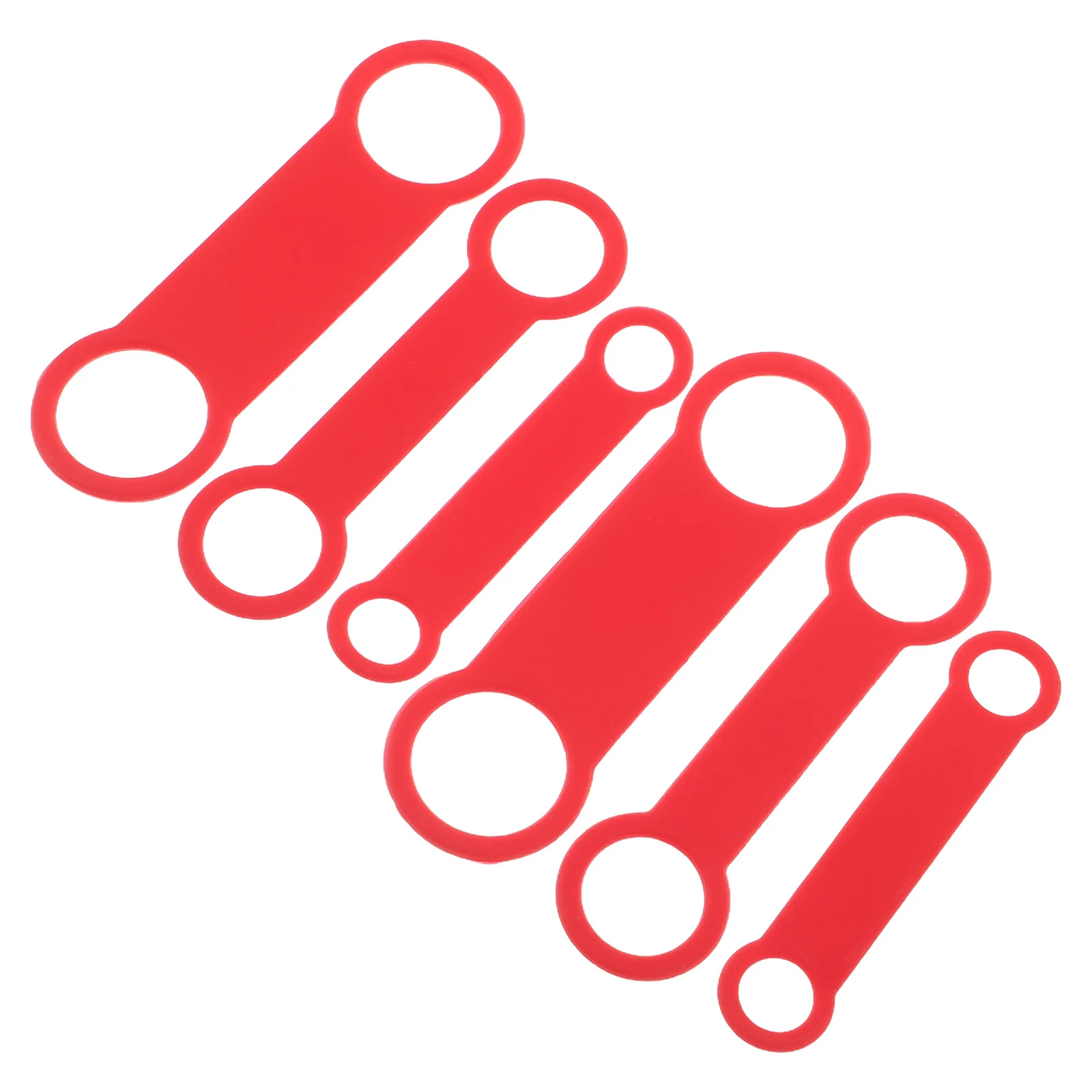 

6Pcs Silent Dog Tags Cover with Silicone Bands for Pet Collar Id Tags Slide on Replacement Attachment Red Noiseless Cat Pet Tag