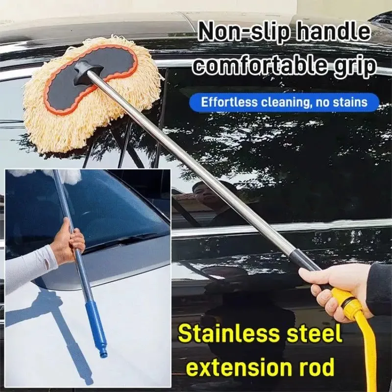 

Car Cleaning Brush Telescopic Long Handle Cleaning Care Details Adjustable Super Absorbent Car Washing Mop Window Wash Tool 15M